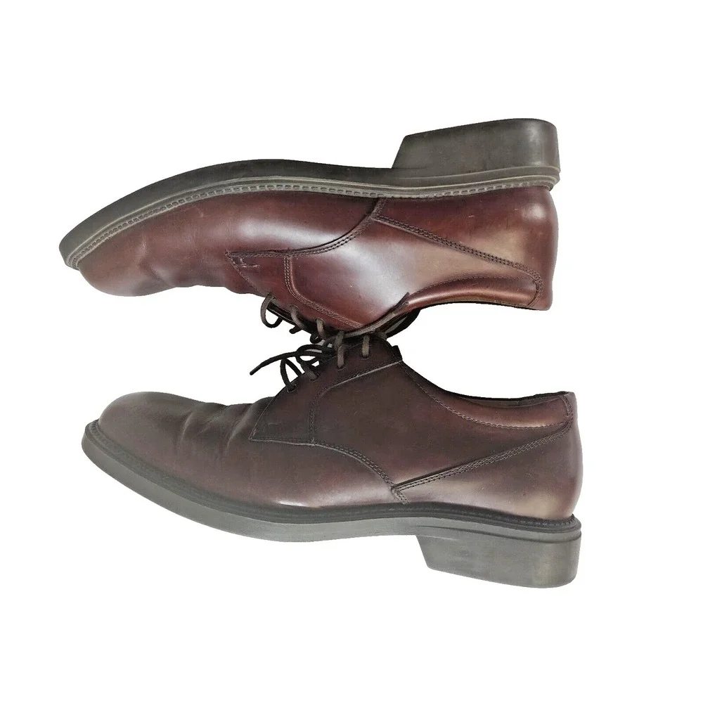 Johnston & Murphy Men's Shoes Size 11 1/2 M Leather‎ Lace Up Brown Brazil Shoes